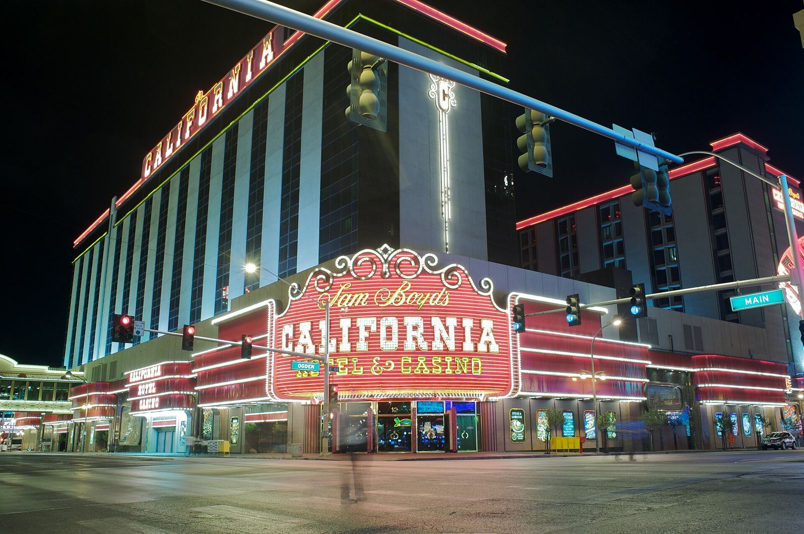 California Hotel and Casino at night, Downtown Las Vegas